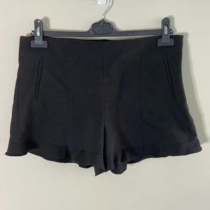 Cute Black Shorts with Flared Hem